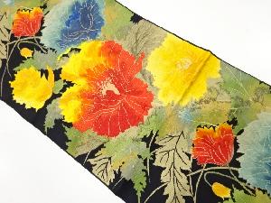 花模様織り出し　名古屋帯